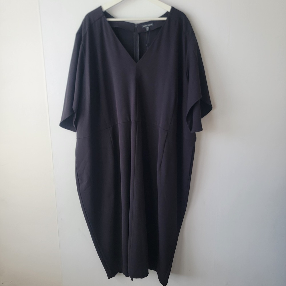 Universal Standard Women's Moira V Neck Mocha Twill Sheath Dress size 2XL